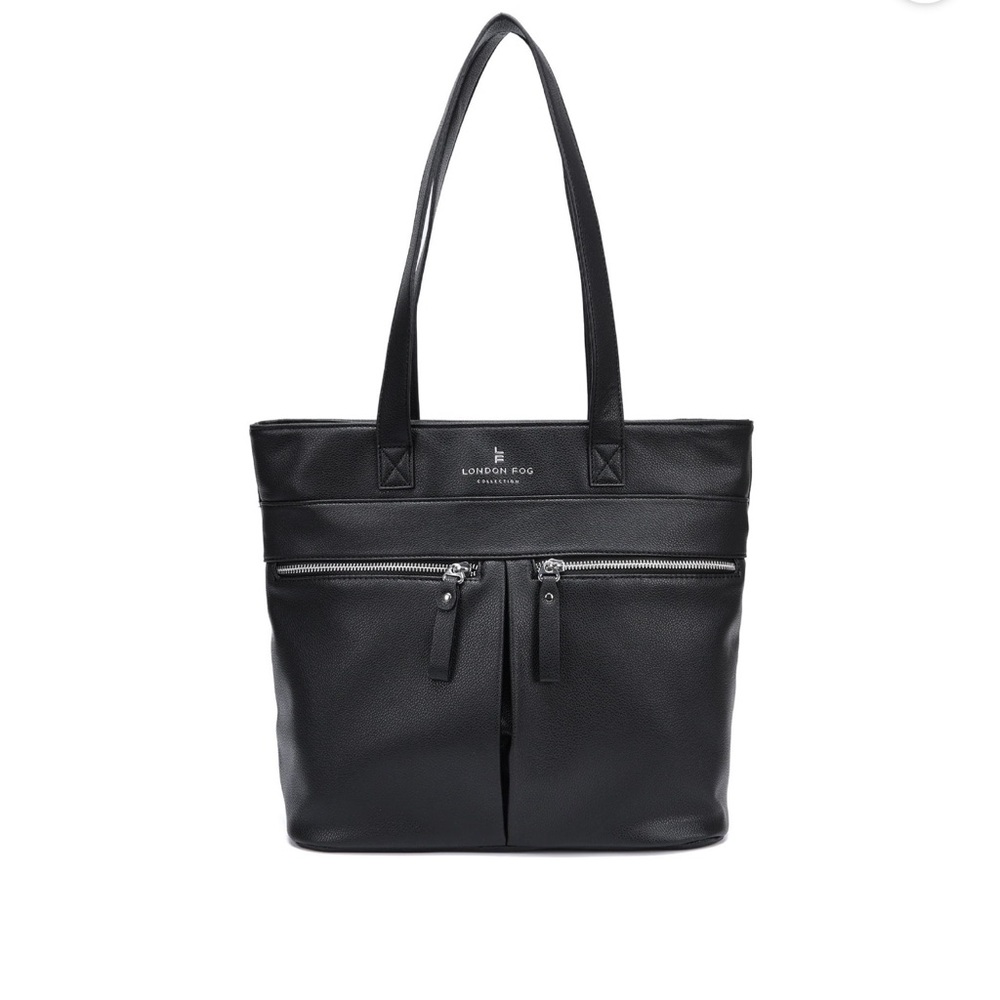 London Fog classic double zip pocket tote bag